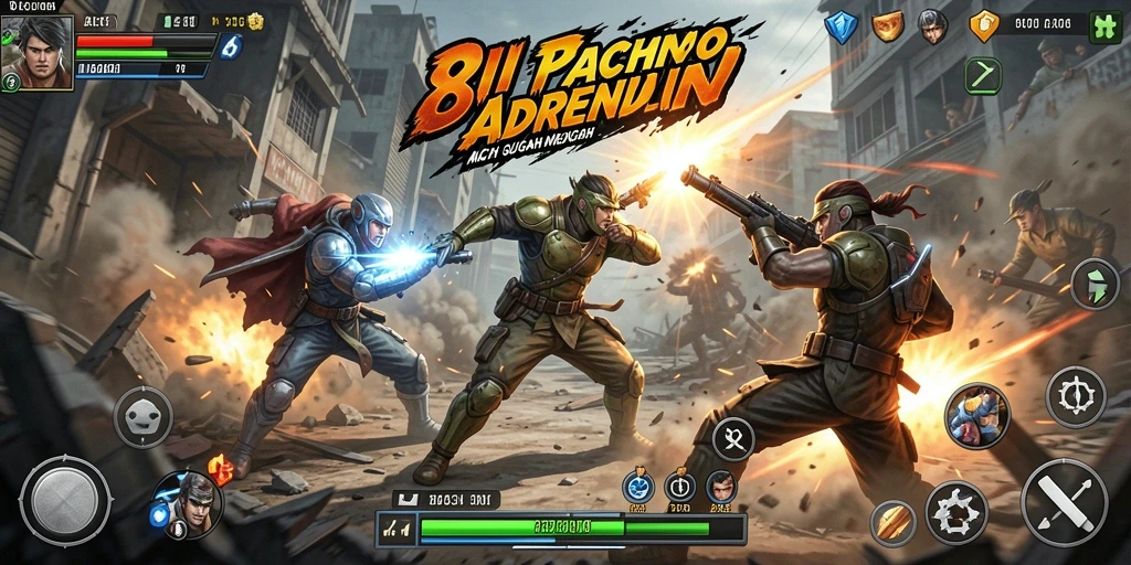 Screenshot dari gameplay 8II yang menampilkan aksi pertarungan yang intens.