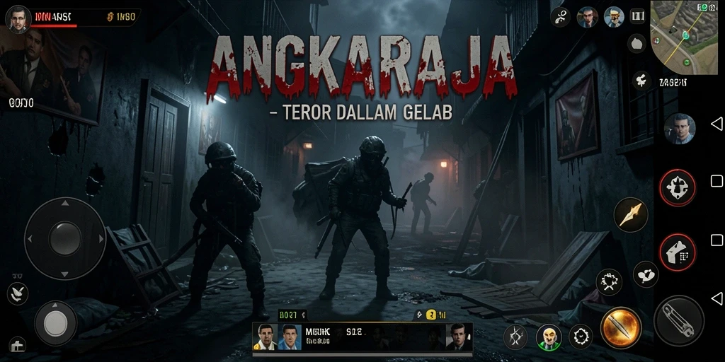 Screenshot ANGKARAJA menampilkan adegan menyeramkan dan gameplay yang mencekam.