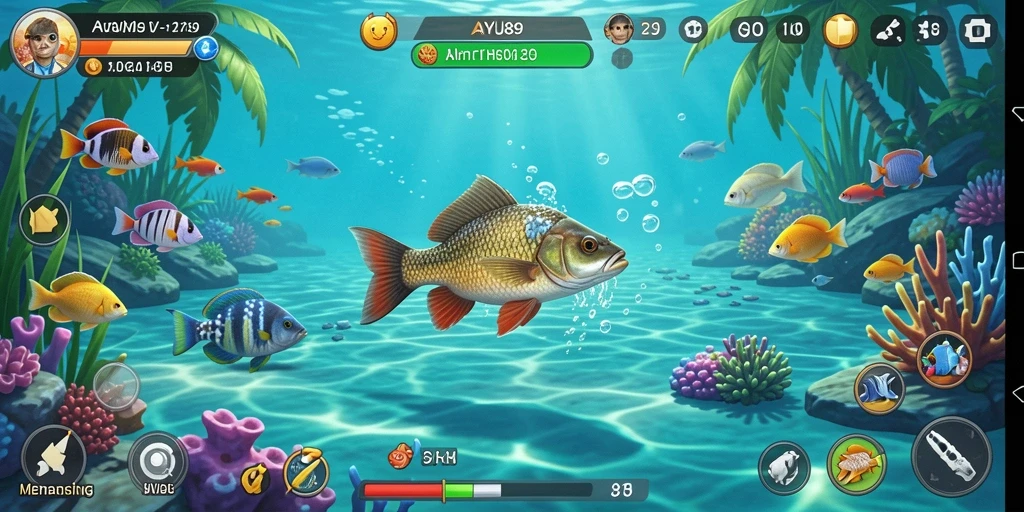 Gameplay AYU89 yang menampilkan pengalaman memancing yang mengasyikkan.