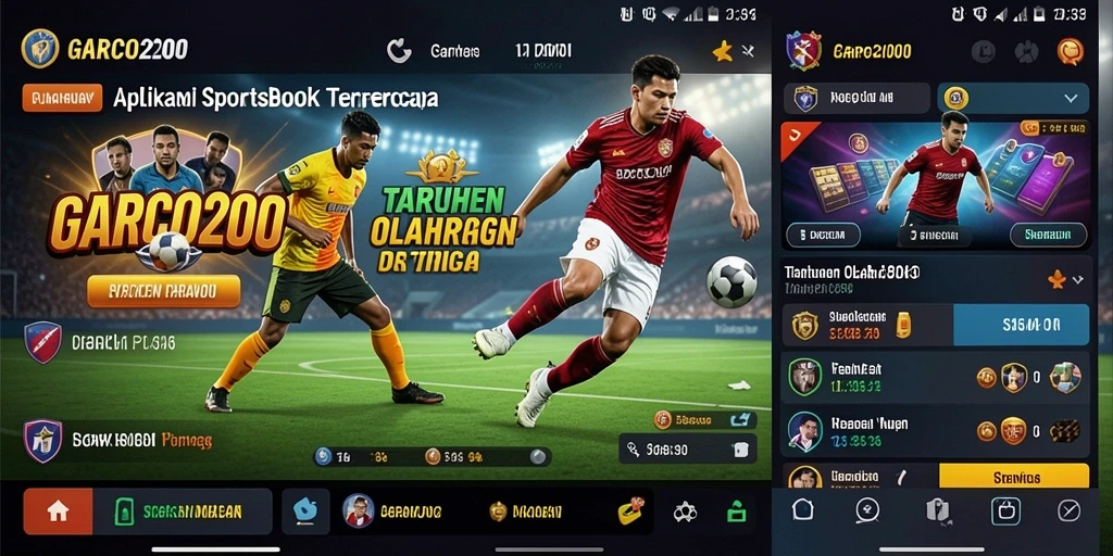 Screenshot GARCO200 menampilkan pengaturan taruhan olahraga yang menarik.