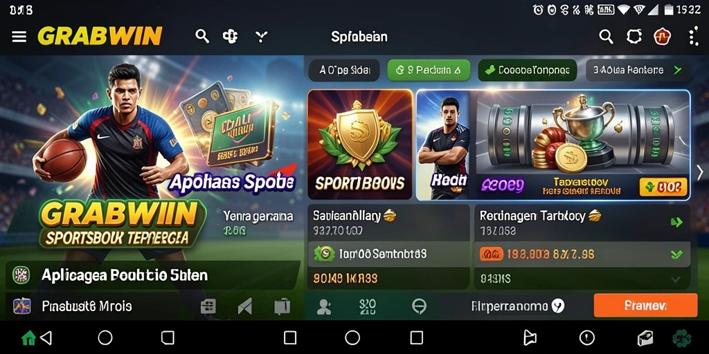 Tampilan gameplay menarik dalam aplikasi Sportsbook GRABWIN.