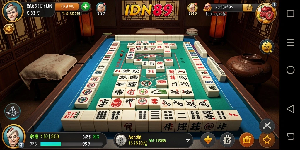 Tampilan permainan Mahjong yang mengasyikkan di IDN89.