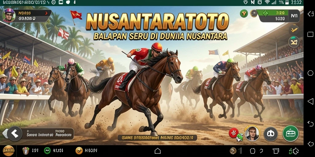 Tangkapan layar utama NUSANTARATOTO menampilkan aksi balapan yang mendebarkan.