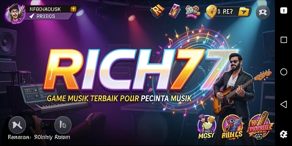 Screenshot gameplay RICH7 menunjukkan saat pemain bernyanyi lagu favorit.