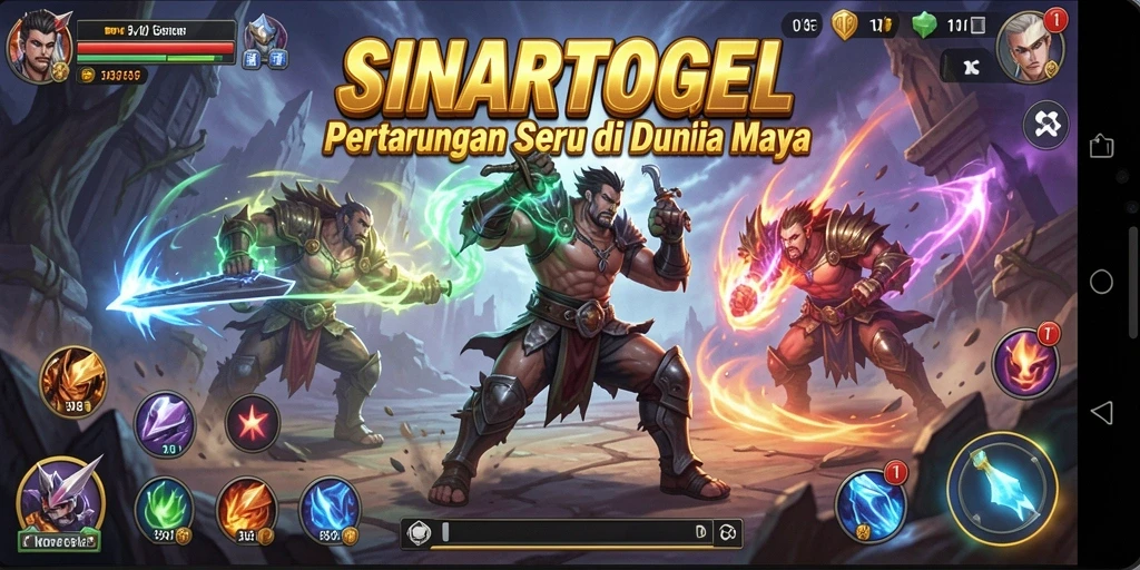 Tampilan dinamis pertarungan di SINARTOGEL dengan karakter yang bertarung.