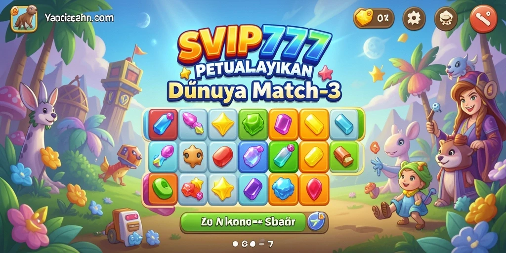 Tampilan gameplay <strong>SVIP777</strong> yang menarik dengan permata berwarna-warni.