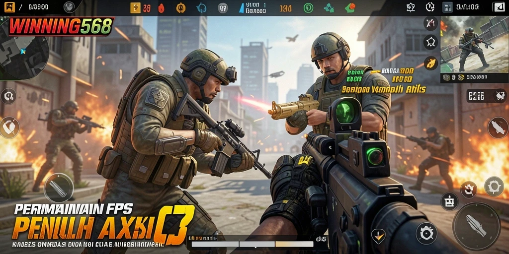 Screenshot gameplay WINNING568 menampilkan aksi seru FPS.